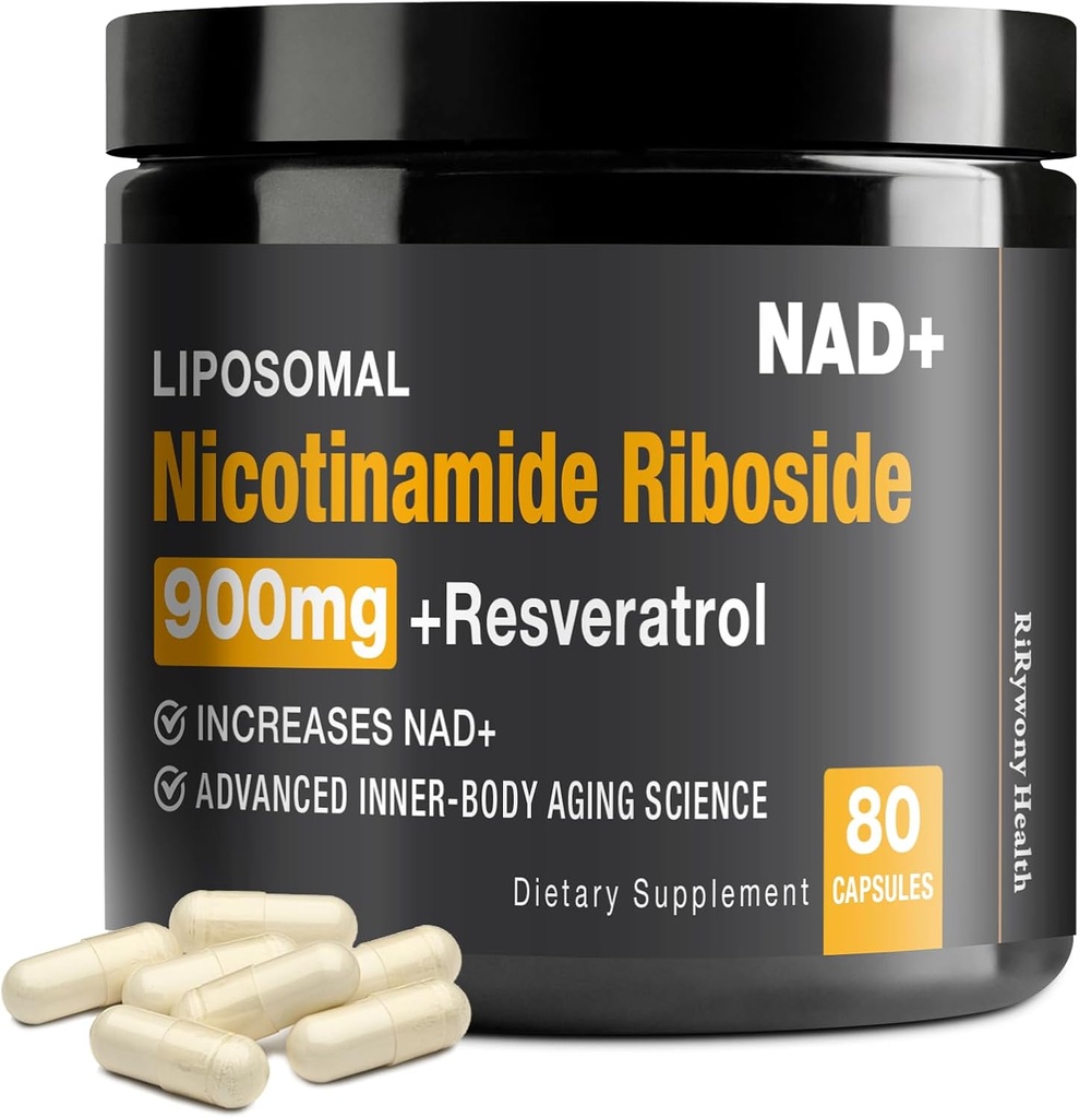 NAD + tillæg - NAD + med Nicotinamid Riboside (NR) og Resveratrol Quercetin 900mg, 80 kapsler, USA- 063- 0911XL- 136NAD