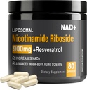 NAD + tillæg - NAD + med Nicotinamid Riboside (NR) og Resveratrol Quercetin 900mg, 80 kapsler, USA- 063- 0911XL- 136NAD