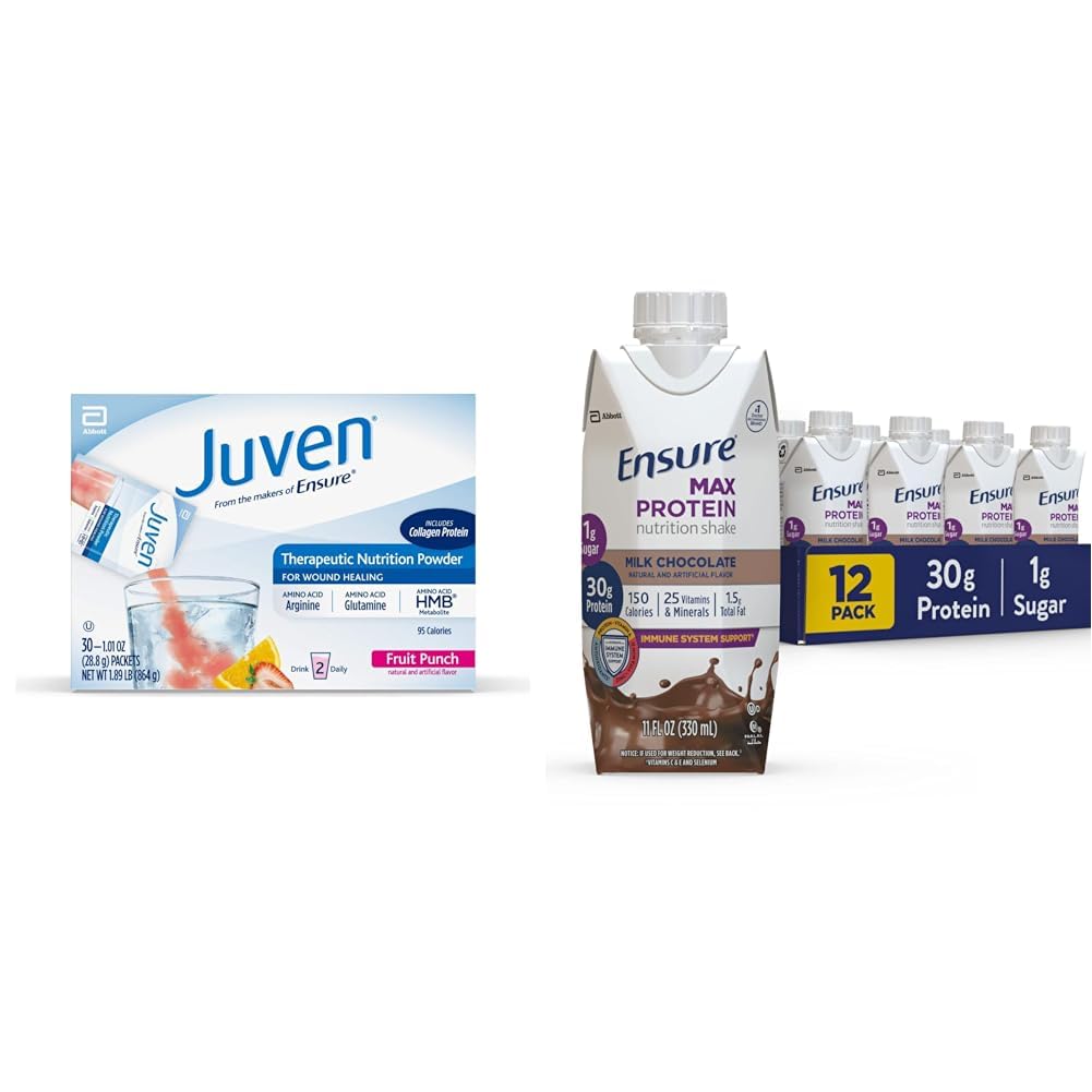Juven Therapeutic Nutrition Drink Mix Powder for Wund Healing Support & Sikre Max Protein Nutrition Shake med 30 g Protein