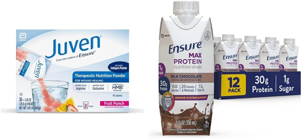 Juven Therapeutic Nutrition Drink Mix Powder for Wund Healing Support & Sikre Max Protein Nutrition Shake med 30 g Protein