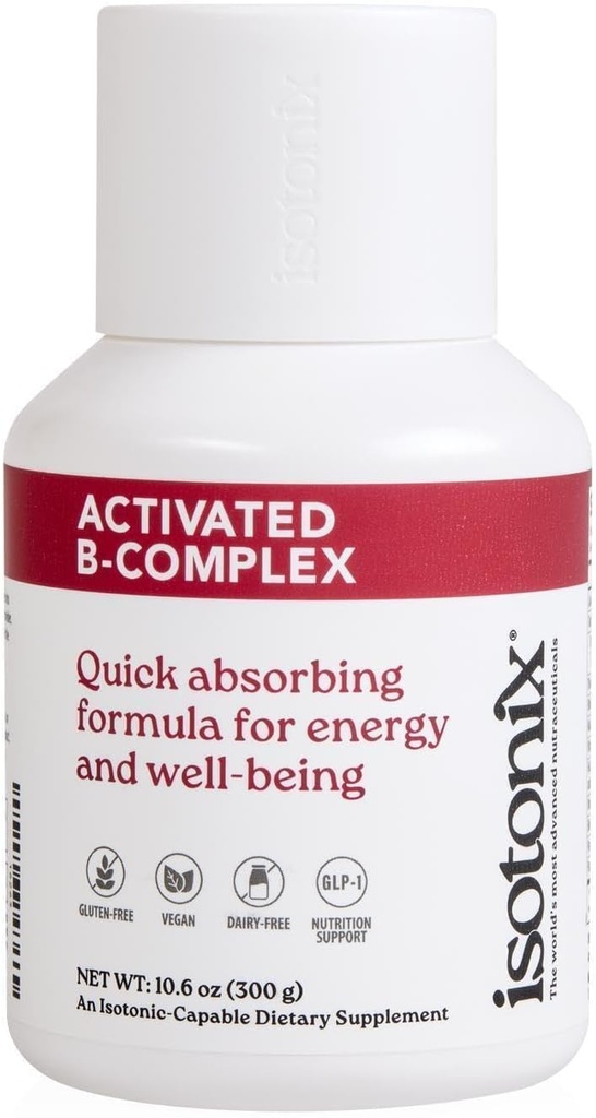 Isotonix Aktiveret B Complex - Vegan B Vitamin supplement til energi, Stress Relief, og nervesystem sundhed - Isotonic Drinkable Formel - 90 Servering
