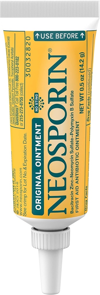 Neosporin Original førstehjælp Antibiotisk Salve med Bacitracin Zink til infektion beskyttelse, Sårpleje behandling & Scar udseende Minimizer for mindre cuts, Scrapes og Burns, .5 oz