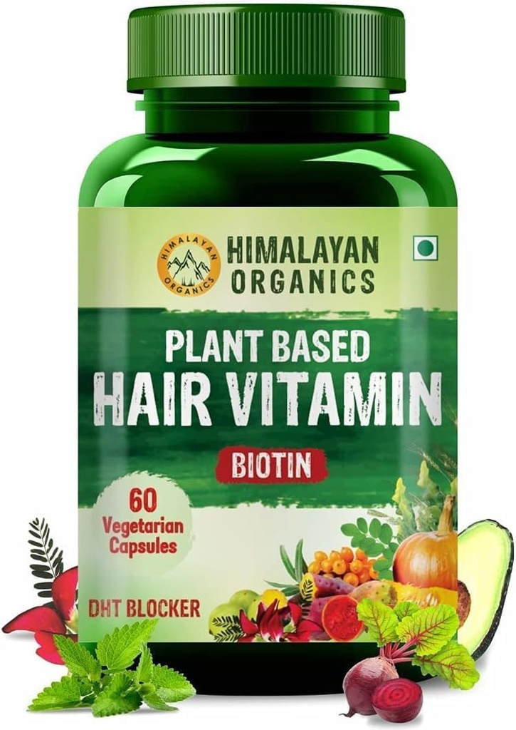 Plant baseret hår Vitamin Biotin (60 Veg kapsler) 100% Herbal med ingen kendte bivirkninger - efter pharmacylife