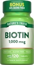 Nature 's Truth Biotin 1000mcg Yep 124; 120 tabletter Yep 124; Vegan, Non- GMO, Gluten Free Supplement
