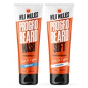 Wild Willies PROGRO Beard Shampoo og Conditioner Kit - Forstærket w / Koffein & Biotin - Styrkelse, Flake- Free, Fugtgivende Beard Wash og Conditioner til mænd, 2 x 5oz Tubes