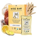 Wise Bar Adaptogen Mushroom Nutrition Bars med Reishi, Lions Mane & Ashwagandha, Organic Vegan & Gluten Free Snacks til Natural Focus, Energi & Immunity Support, Lemon Ginger Flavor, 12 Greve