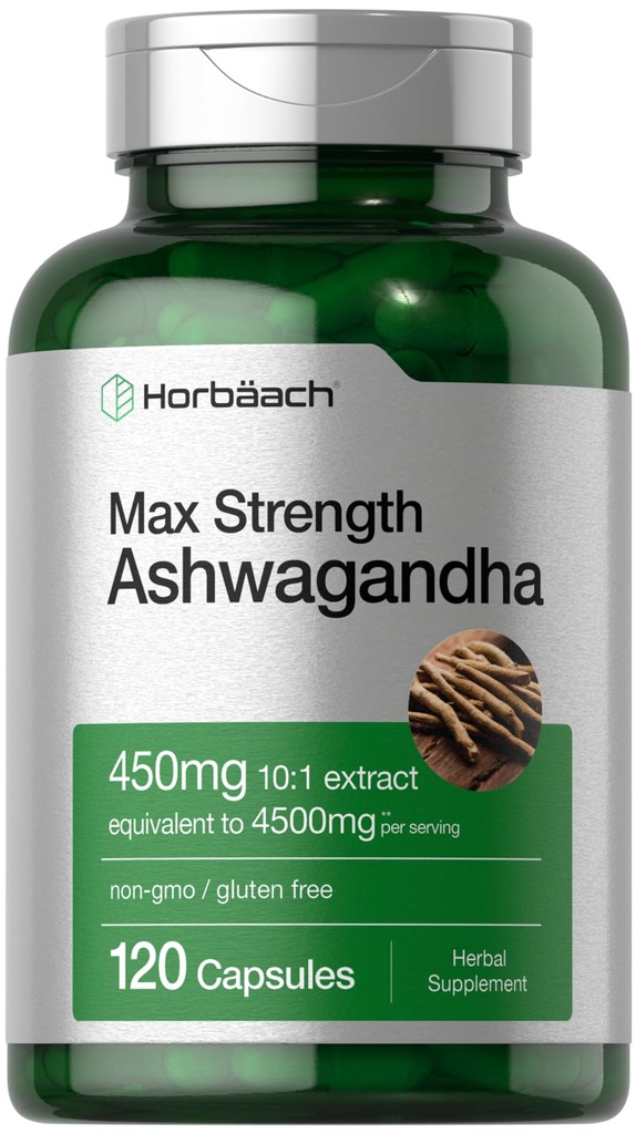 Horbäach Ashwagandha Supplement Note 124; Max Strength