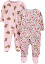 Simple Joys by Carters Baby Girls 'Cotton Footed Sleep and Play, Pack of 2