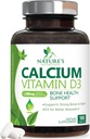 Calcium Supplement 1200 mg - med vitamin D3 til bedste absorption - understøtter immunforsvar, knogler og tænder - naturens calciumcarbonat + 1600 IE D3 - flaske i USA til kvinder og mænd - 180 tabletter