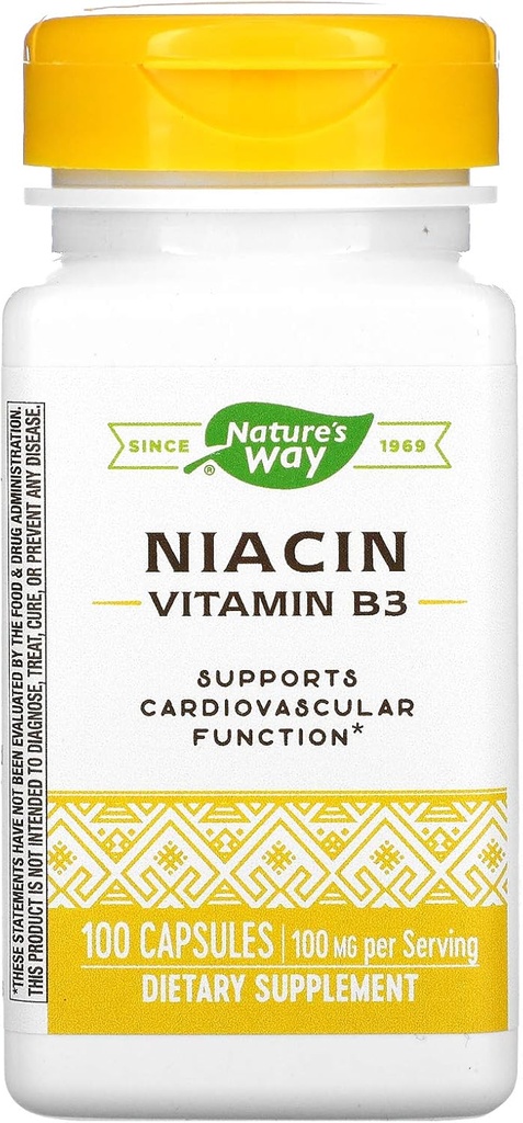 Niacin, vitamin B3, 100 mg, 100 kapsler, Nature 's Way