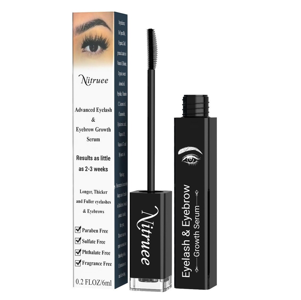 Eyelash Growth Serum - Lash Serum til Eyelash Growth - Eyelash og Eyelbrow Growth Serum til at opnå Længere, Fuller Lass og Brows- Enhance Natural Lass med kraftfulde Eyelash Serum Formel