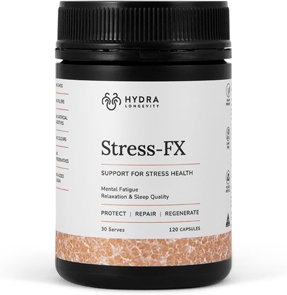 Stress- FX Stress Support & Mood Support, Relief Formel med Adaptogens, Ashwagandha, L- Theanine, Vegan, Gluten- Free, 120 Kapsler (30 Servere)