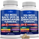 NEW AGE Sea Moss Capsules Black Seed Oil Ashwagandha Turmerisk Bladerwrack Burdock - med Manuka, Honey Dandeelion, ACV Black Pepper Gluten Free