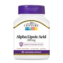 21. Century Healthcare Alpha Lipoic Acid 200 mg, 60 Grev Vegetariske Kapsler
