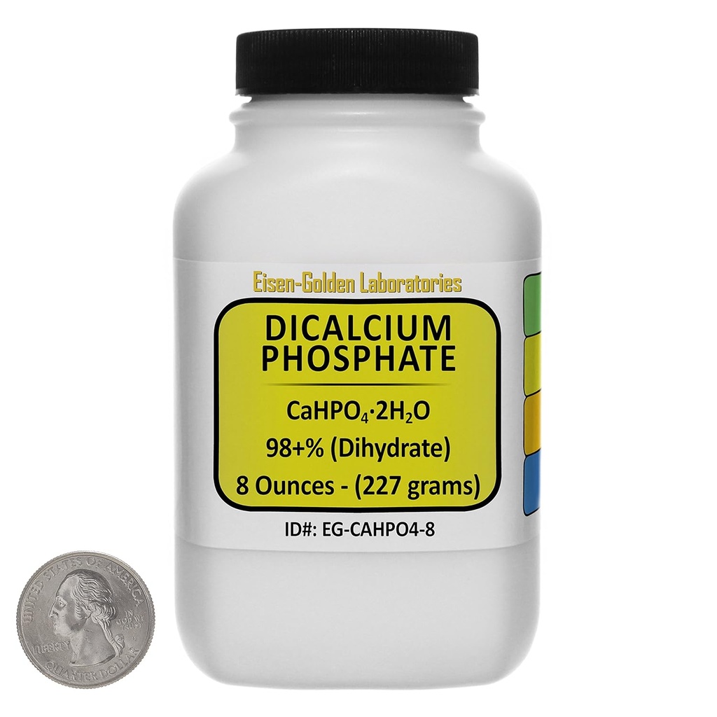 Dicalciumphosphat [CaHPO4] 98 +% USP Grade Pulver 8 Oz i en Space- Saver flaske