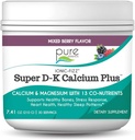 Ionic Fizz Super D- K Calcium Plus af Pure Essence - med Extra Magnesium, D3-vitamin, K2-vitamin for stærke ben og stress support - blandet berry - 7.41oz