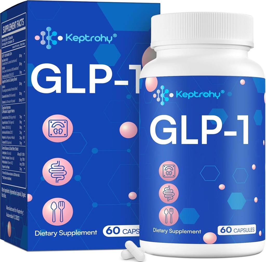 GLP-1 Support Memorial 124; Natural GLP 1 supplement til mænd og kvinder, Support GLP-1 niveau naturligt, Tag før måltid, GLP Support Core med Synbiotika, Humle Uddrag, Daglig GLP1 Boost - 1 flaske
