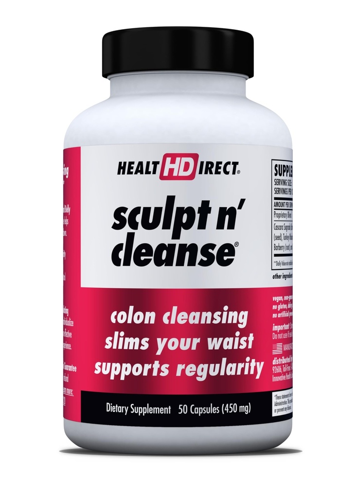 SUNDHEDSDIRECT RECEPT n 'Cleanse - Urte Colon Cleanse for fordøjelse og regelmæssighed - Natural Detox & Gut Flush Supplement - 50 Veggie Kapsler