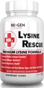 Re + Gen Nutrition Lysin Rescue, Amino Acid Supplement for stærkere immunforsvar & kollagen Syntese hos kvinder & mænd, Promoes Lips & Skin Health, Natural, Pure L- lysin, 90 Kapsler, 45 Day Supply