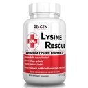 Re + Gen Nutrition Lysin Rescue, Amino Acid Supplement for stærkere immunforsvar & kollagen Syntese hos kvinder & mænd, Promoes Lips & Skin Health, Natural, Pure L- lysin, 90 Kapsler, 45 Day Supply