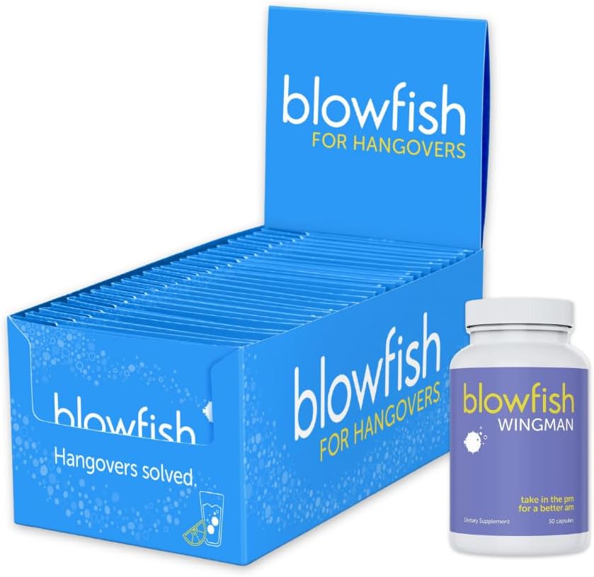 Blowfish Complete Recovery System: Morning Relief for Enhanced Recovery - 25 enkeltdosis Envelopes & 30 piller inkluderet