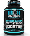 Iron Brothers Kosttilskud Testosteron Booster for mænd med østrogen Blocker - Anti- Østrogen Kosttilskud - Grape Seed & Tribulus Terrestris - Pakning med 60 kapsler - Muskelvækst Boost - 30 dage