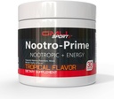 Nootro- Prime Brain Boost - Focus Brain Supplement - Mushroom supplement pulver med Alpha GPC, Nootrop Brain Kosttilskud til hukommelse og fokus med Lions Mane, 30 Servere, Tropical Flavor