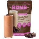 Bomb Co. Bomb Plante Protein, Protein Powder med 21g Protein, Aminosyrer, Zero Sugar, Pea Protein, Kakao, Chia Frø, Græskar Frø, Vanilla & Monk Frugt, Gluten fri, Chokolade Flavor, 20 Srvgs