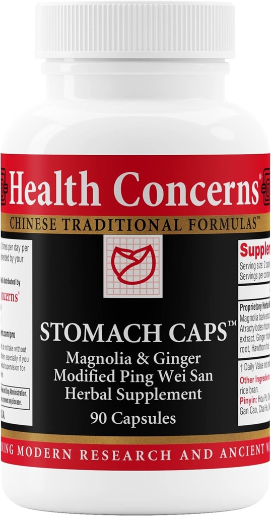Sundhed Bekymringer Mave Caps - fordøjelsesstøtte & Gut Sundhed - Bloating & Gas Relief - Ginger & Magnolia Bark Kinesisk Herbal supplement til mænd og kvinder - Modificeret Ping Wei San - 90 kapsler