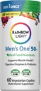 Rainbow Light Multivitamin til mænd 50 +, C-vitamin, D & Zink, Probiotika, Mænds One 50 + Multivitamin giver høj potens immunforsvar, non-GMO, vegetar, 60 tabletter