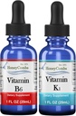 HoneyCombs Vitamin B6 & K1 Drops - Flydende Pyridoxin & Vitamin K Ekstrakter til Vegan, Understøtter samlet sundhed, Non- GMO Vitamin Liquid Extract, 1 fl oz Hver