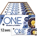 ONE Protein Barer, Blåbær Cobbler, Gluten Free med 20g Protein og 1g Sukker, Pantry Staples, 2,12 oz (12 Greve)