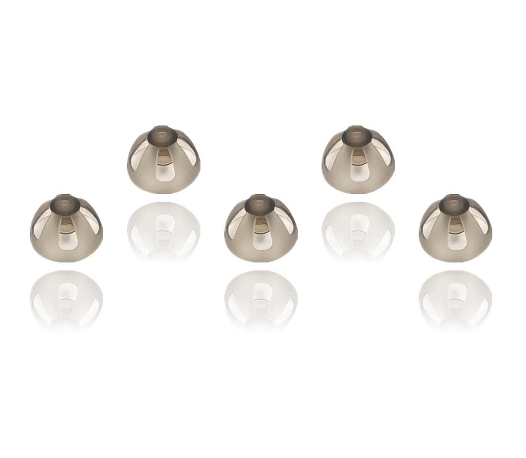 Genopretning Sikker Fit hørelse Aid Domer Smoky Gray Tips Ørestykker Komfortabel for åben Fit BTE Lydforstærker PSAP Kit Usynlig 10mm (L x 5)