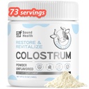Colostrum supplement pulver til mennesker - Økologisk Bovin Colostrum supplement til Gut sundhed, hårvækst, skønhed, og immunforsvar - Unflavored (73 Servere)