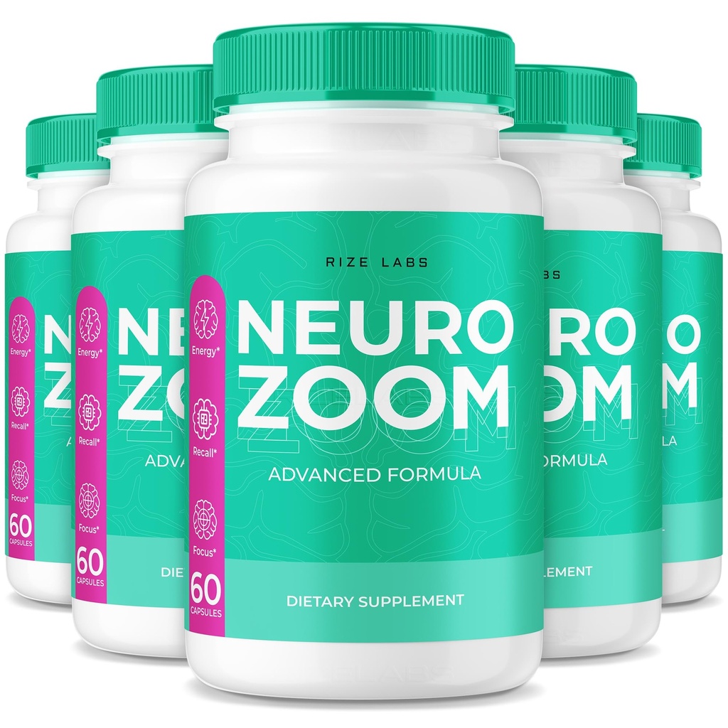 (5 Pack) Neuro Zoom supplement, Neuro Zoom Organic Memory Supporting Formel, Neuro Zoom til at reducere de negative virkninger af Brain Fog, Neuro Zoom bruges til Boost Memory, NeuroZoom anmeldelser (300 kapsler)