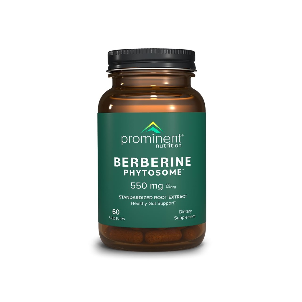 Fremtrædende Nutrition Berberine Phytosome Supplement, sund Gut Support, 550 mg, 60 Greve - 1 pakke