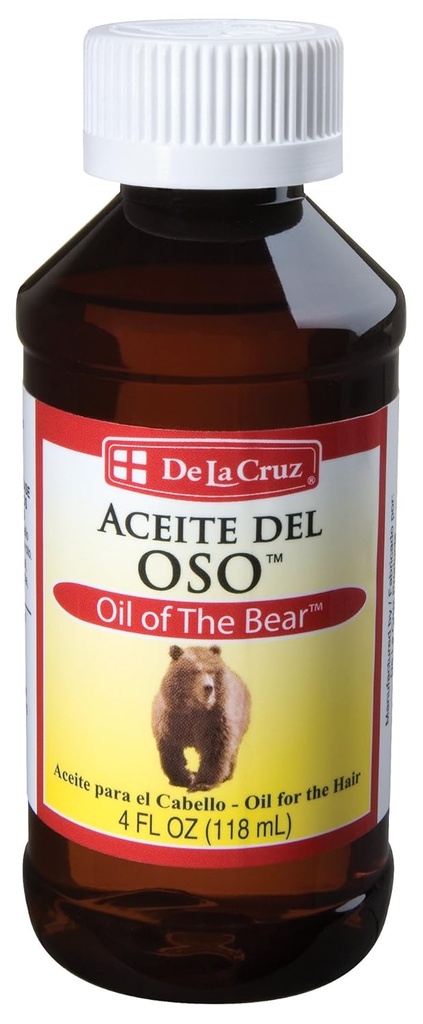 De La Cruz Formand Bear Beard Oil til mænd - Grooming Brillantine til hår, Mustache og skæg - Aceite del Oso