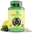 Immun Support Supplement - Natural & Organic Immun Boostere til voksne - Immunitet Support med C-vitamin & D-vitamin, hvidløg, Ingefær, Lemon, Elderberry, Selenium & Zink - 60 kapsler
