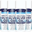 Kolloid sølv gel ekstra styrke - 35ppm aktiverede kolloid sølv gel for maksimal potens - Lavet i USA - struktureret formel i en praktisk 4 pakke