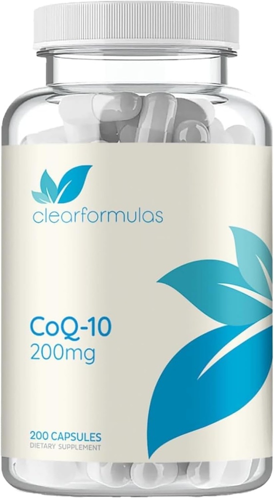 Quick Absorption CoQ10 200mg - Coenzym Q10 200mg Potent antioxidant til Heart Energy og Aging Support - Høj stabilitet CoQ10 Ubiquinone kapsler - Lavet i en cGMP US Lab (200 Servere)