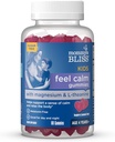 Mors Bliss Kids Feel rolige gummies, Support en følelse af rolig og slap Kroppen, Lavet med Magnesium, L-theanin, Sukker Free Raspberry Lemonade Flavor, Alder 4 +, 60 gummies