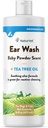 NaturVet Ear Wash Liquid supplement for hunde & katte - Pet Health Supplement Cleans Dog, Cat Ear Canals - Inkluderer Aloe, Tea Tree Oil - Hjælper med at fjerne Pet Ear Wax, Dirt, Dvs - 16 Oz.