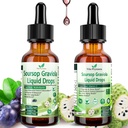 2 Pack Soursop Bitters Liquid Organic Soursop Extract Multivitamin Drops w. Sea Moss, Grape Seed, Elderberry, Uraffineret Soursop olie til hud, immunboost, fordøjelseshjælp