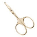 LIVINGO 3.75 "Lille sikkerhed ansigt Næse hårsakse, buet klinge med Afrundet spids Rustfrit stål til Manicure Cuticle, Øjenbryn, tør hud (guld)