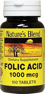 Naturens Blend Folinsyre 1000 mcg 100 Tabs Pack med 2 stk.