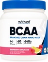 Nutricost BCAA Powder (Raspberry Lemonade, 60 Servings) - Optimal 2:1:1 Ratio