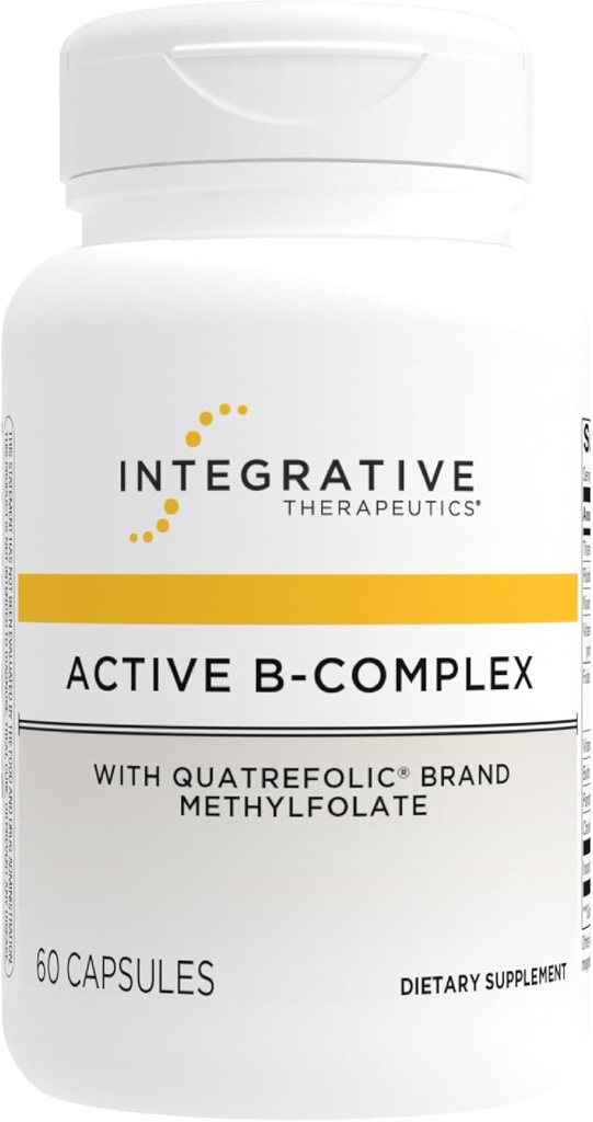 Integrativ terapi Active B- Complex - Cellular Energy & Heart Health Support med vitaminer B2, B6 & B12 * - Understøtter nervesystem og immunsystemer * - Dairy- Free & Gluten- Free - 60 kapsler