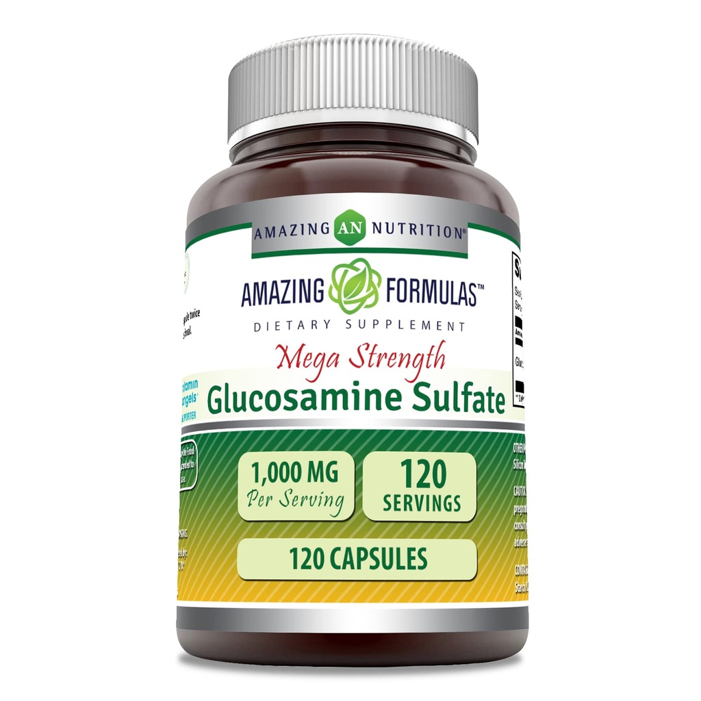 Amazing formulas Glucosamin Sulfate 1000 mg kapsler Supplement 124; Non- GMO