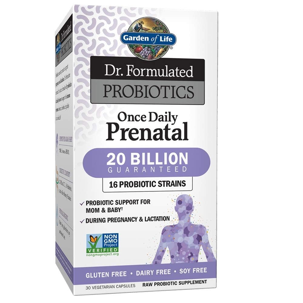 Livets have Dr. Formuleret Probiotika En gang daglig Prenatal - Acidophilus & Bifidobacteria Probiotisk støtte til mor & baby - Gluten, Dairy & Soy Free - 30 Count Vegetariske Kapsler