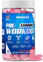 Pre Workout Gummies for Mænd & Kvinder, Pre Workout Gummy med Beta Alanine • 124; Organisk Koffein • 124; Chrom Picolinate • 124; Gluten fri, Vegan, øget energi, hurtigere stofskifte & nyttiggørelse (60 Gummy)